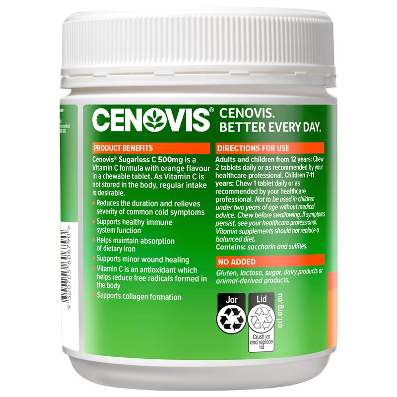 Cenovis Sugarless C 500mg Chewable 500 Tablet Exclusive Size