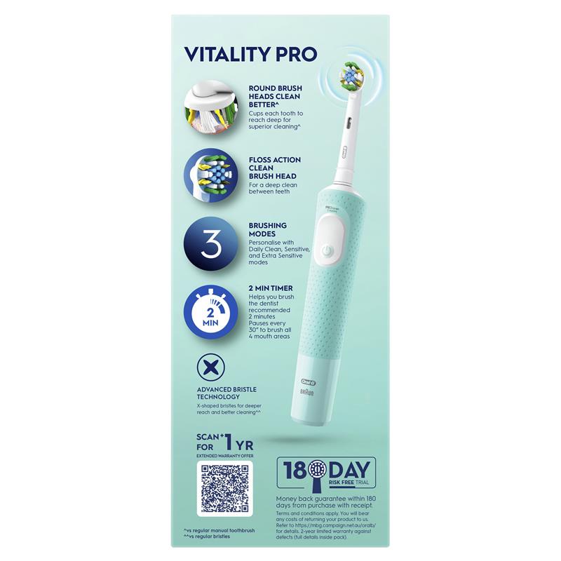 Oral B Power Toothbrush Vitality Pro Deeper Clean Mint Green