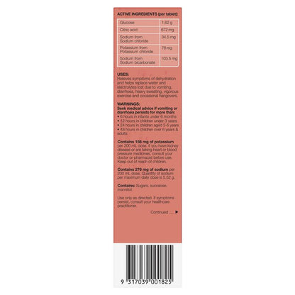 Hydralyte Electrolyte Effervescent Peach Crush 20 Tablets