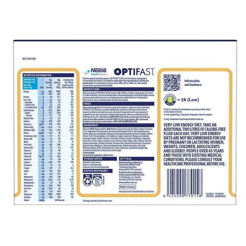 Optifast VLCD Shake Vanilla 18 x 53g - GimmeNow