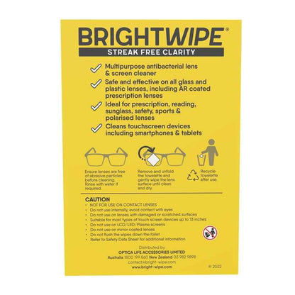 BrightWipe Lens Cleaning Wipes 200 Pack Exclusive Size
