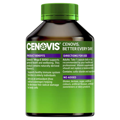 Cenovis Mega E 500IU 250 Capsules