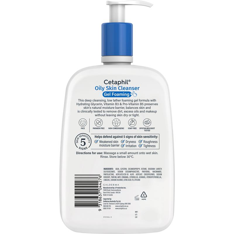 Cetaphil Oily Skin Cleanser 1.25L Exclusive Size