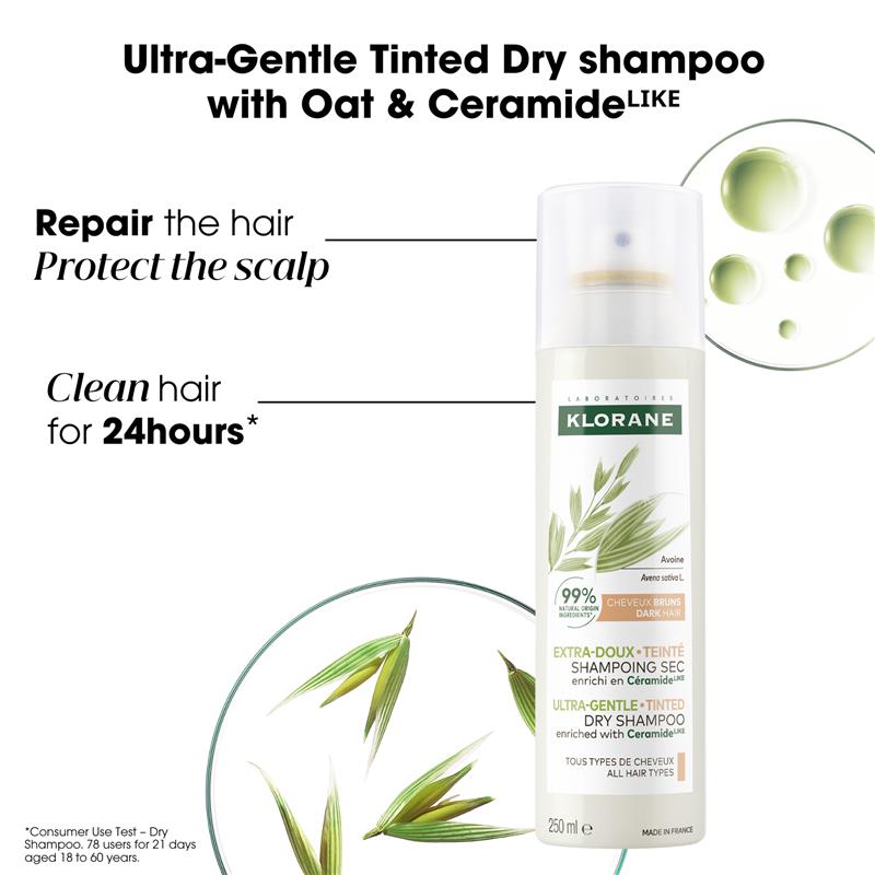 Klorane Dry Shampoo With Oat & Ceramide Dark Hair 150ml