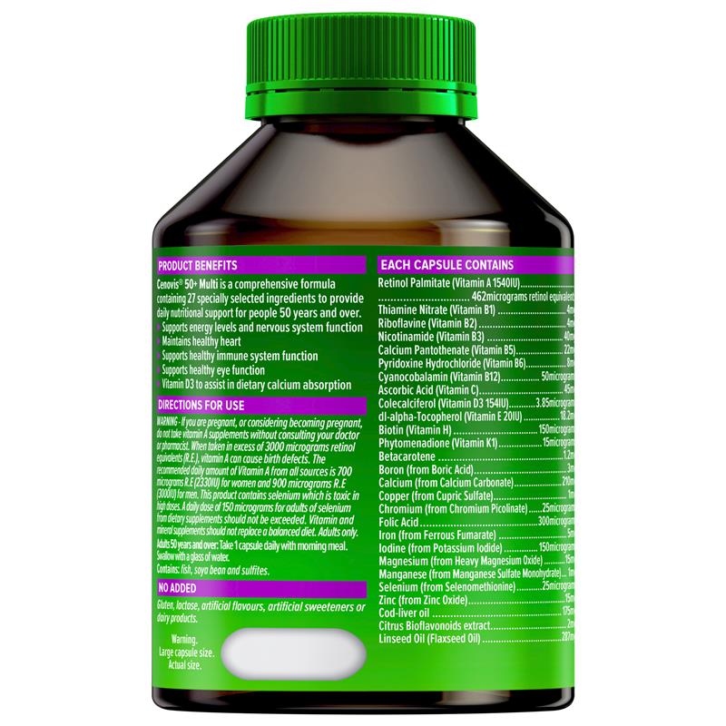 Cenovis Once Daily 50+ Multi Vitamins & Minerals 100 Capsules