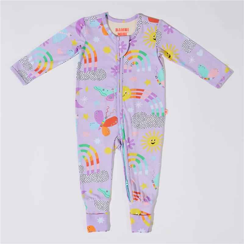 Bambi Mini Co. Wrigglesuit 12-18 Months (with Grippy Feet) Pastel Lilac