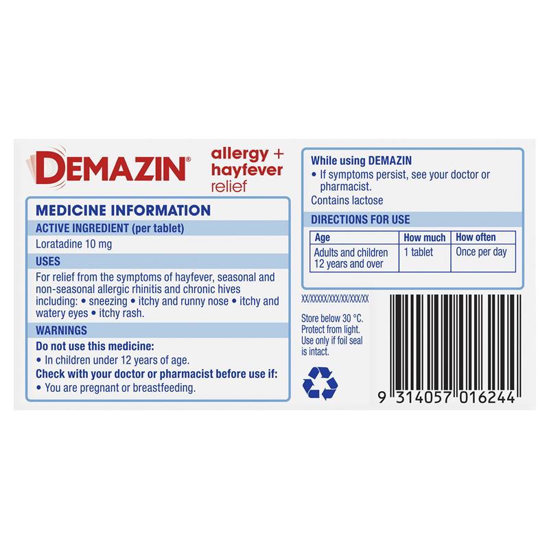 Demazin Allergy + Hayfever Relief Non-Drowsy 30 Tablets
