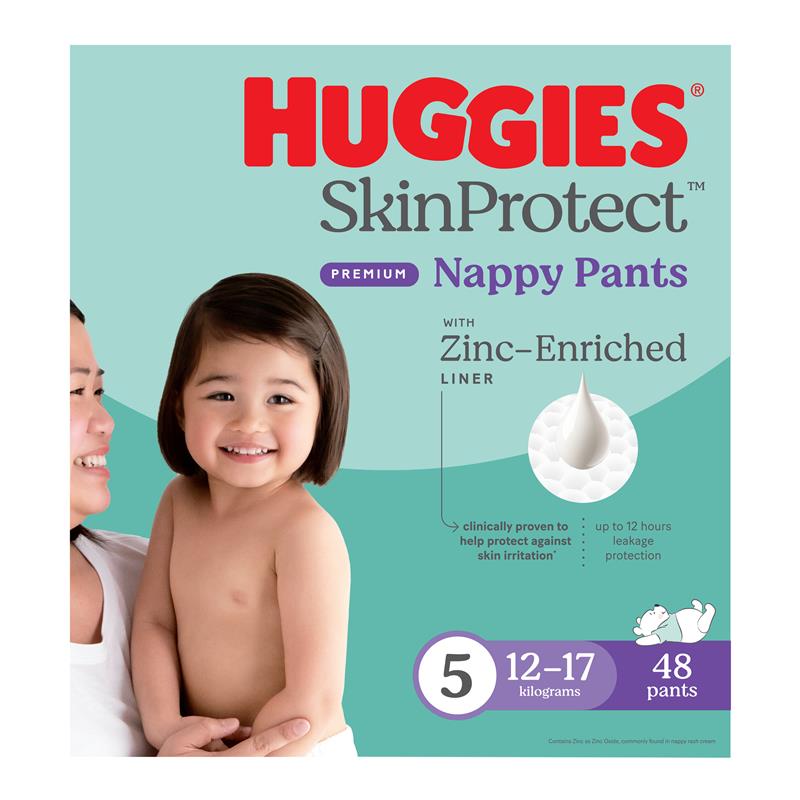 Huggies Skin Protect Nappies Size 5 (12-17 Kg) 48 Pack