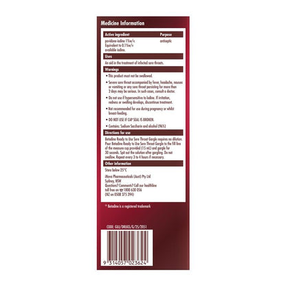 Betadine Sore Throat Ready To Use 200ml