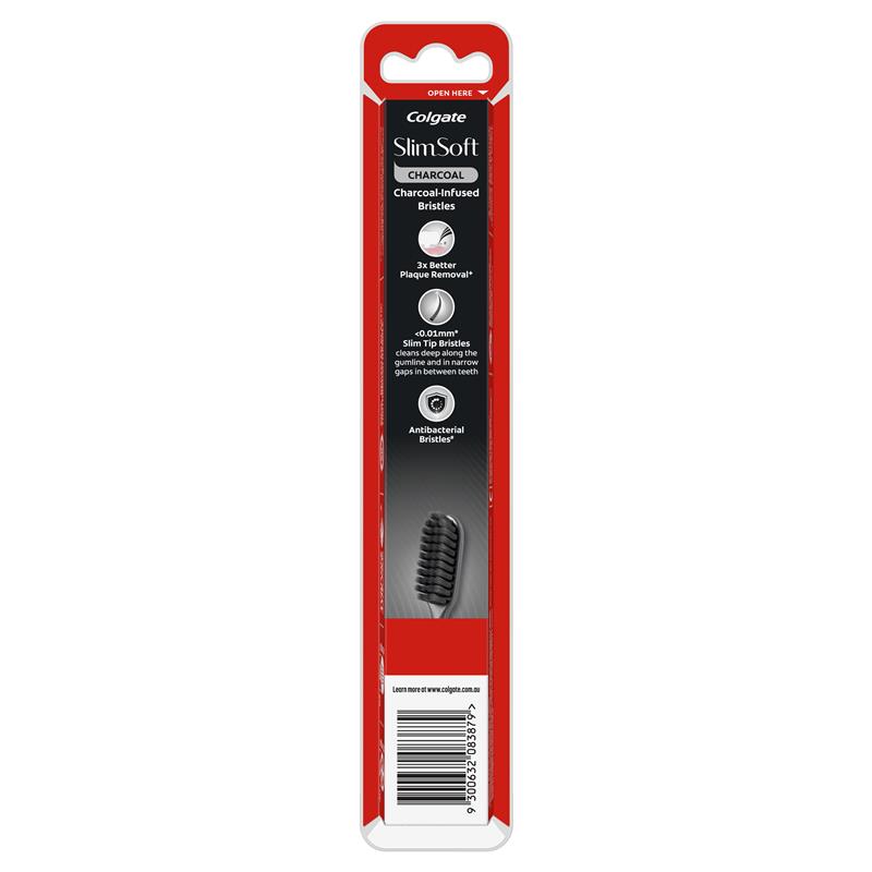 Colgate Toothbrush Slim Soft Charcoal Ultra Soft Bristles