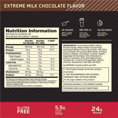 Optimum Nutrition Gold Standard 100% Whey Extreme Milk Chocolate 907g