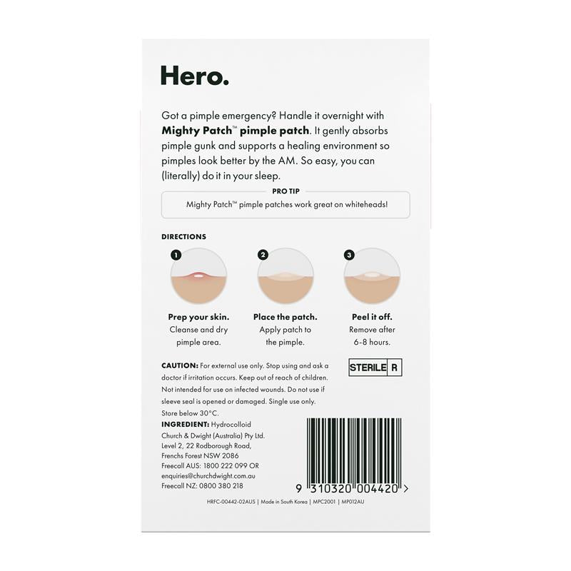 Hero Mighty Patch Original Hydrocolloid Pimple Patches 24 pack
