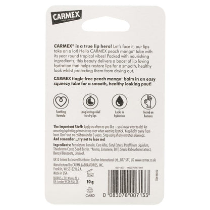 Carmex Lip Balm Peach Mango Squeeze Tube 10g