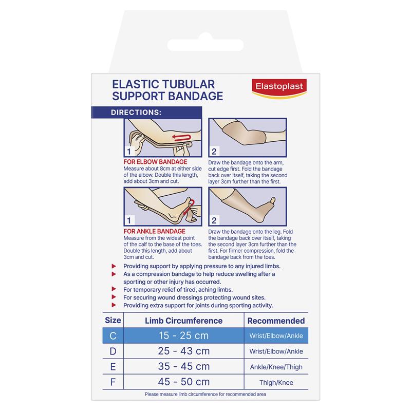 Elastoplast Elastic Tubular Support Bandage Size C Small 15-25cm