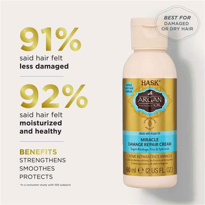 Hask Argan Oil Miracle Split Ends Damage Repair Cream 60ml