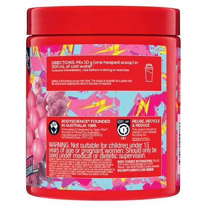 BSc PRE Caffeinated Pre-Workout Strawberry Bubblegum 300g