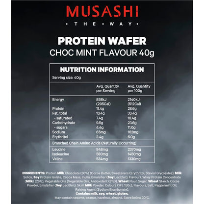 Musashi Protein Wafer Choc Mint 40g