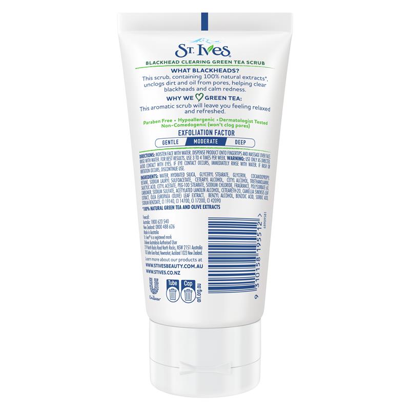 St Ives Naturally Clear Scrub Green Tea 150ml - GimmeNow