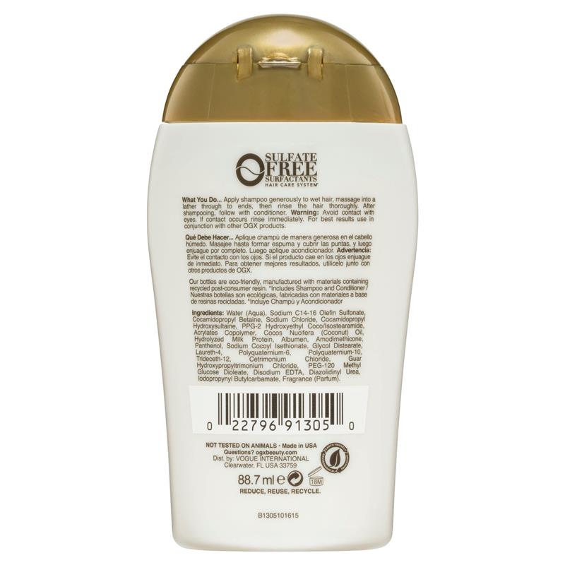 Ogx Nourishing + Hydrating Coconut Milk Shampoo For Dry Hair 88.7mL
