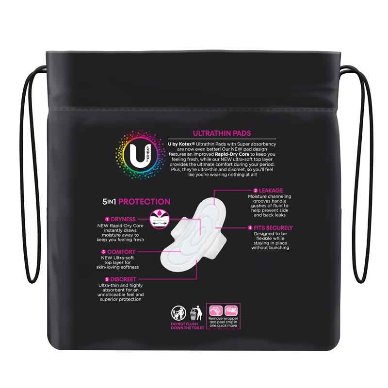 U By Kotex Ultrathin Super Wing Bulk Pack 18