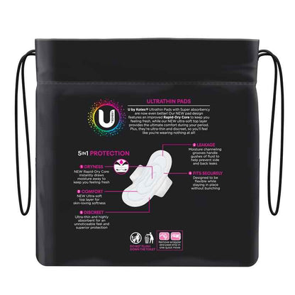 U By Kotex Ultrathin Super Wing Bulk Pack 18