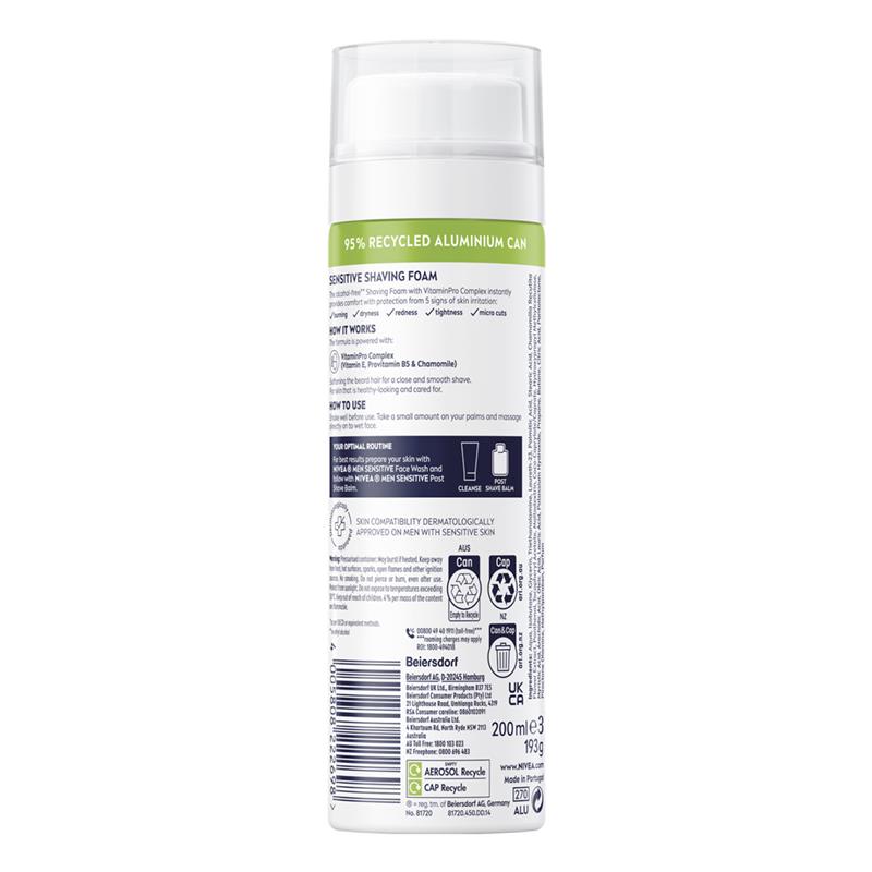 NIVEA MEN Sensitive Shaving Foam Instant Protection 200ml