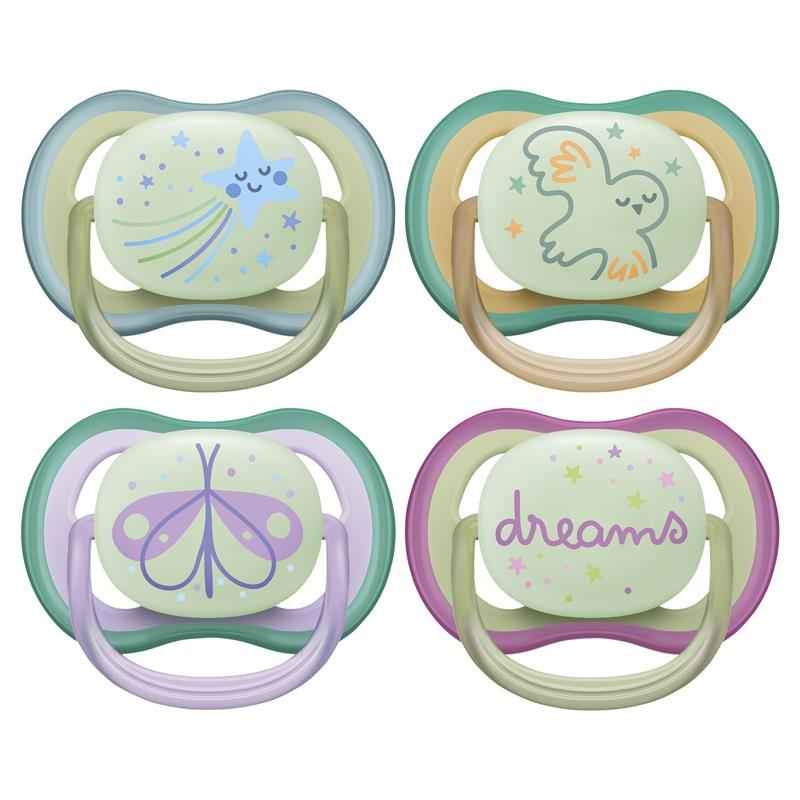 Avent Ultra Air Night Soother 0-6 Months 2 Pack