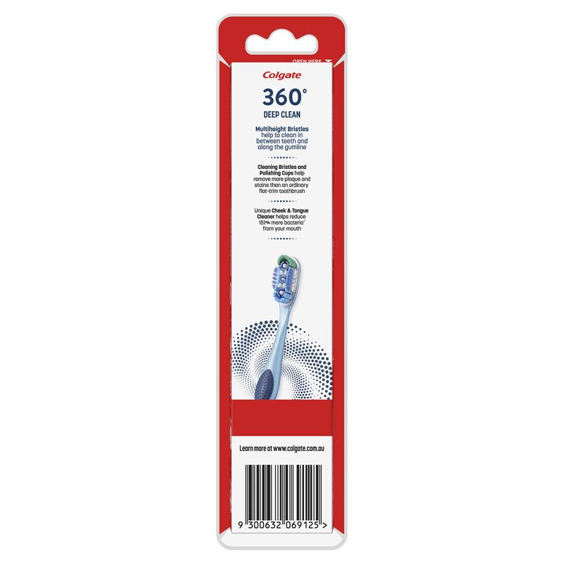 Colgate 360 Whole Mouth Clean Compact Head Toothbrush Soft 2pk