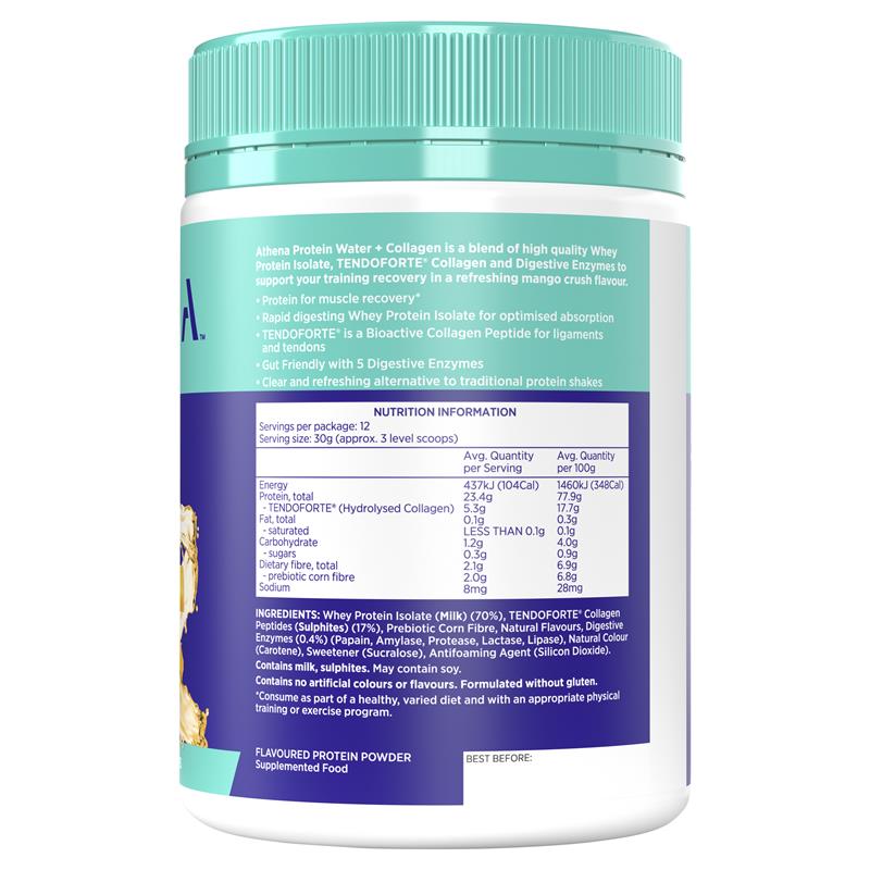 Athena Protein Water + Collagen Mango 360g