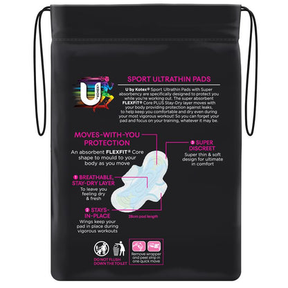 U by Kotex Sport Ultrathins Pads Super 10 Pack
