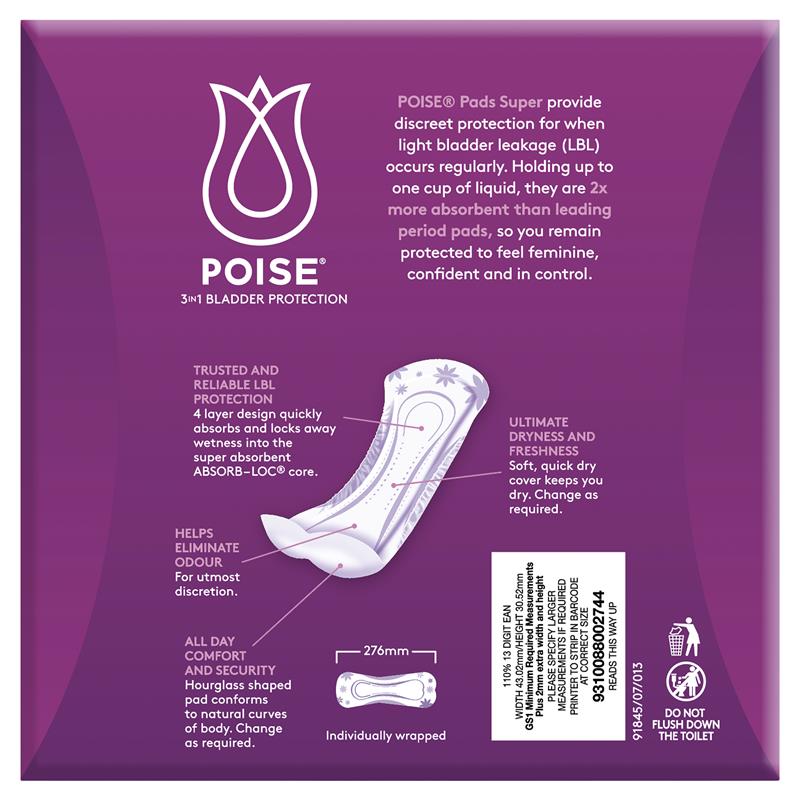 Poise Incontinence Pads Super 28 Pack