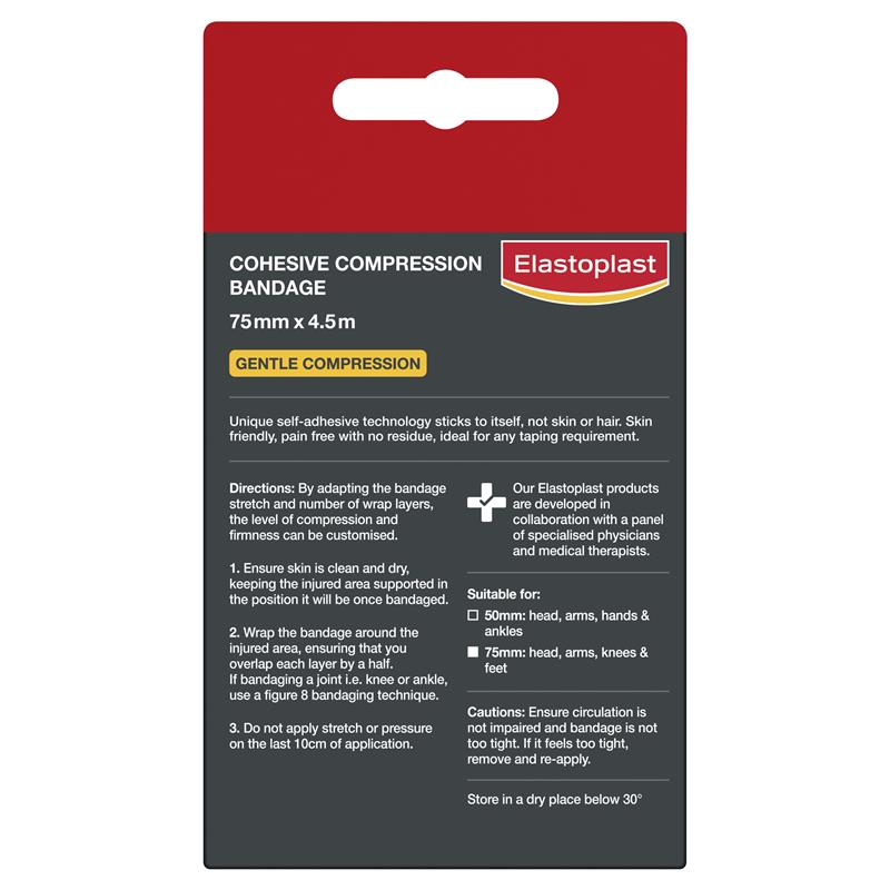 Elastoplast Cohesive Compression Bandage Tan 7.5cm x 4.5m