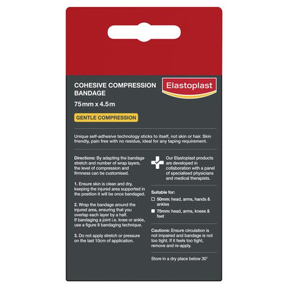 Elastoplast Cohesive Compression Bandage Tan 7.5cm x 4.5m