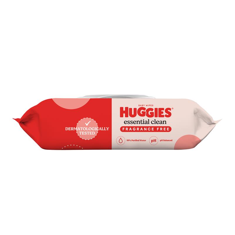 Huggies Essential Clean Baby Wipes Fragrance Free 80 Pack