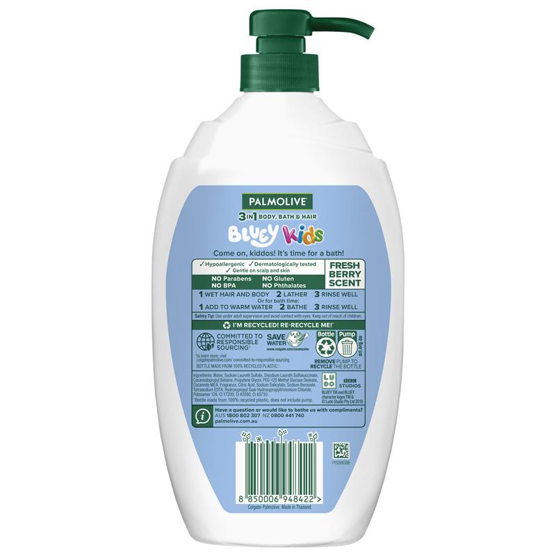 Palmolive Kids Bluey 3 in 1 Body Bath & Hair Berrylicious 1L