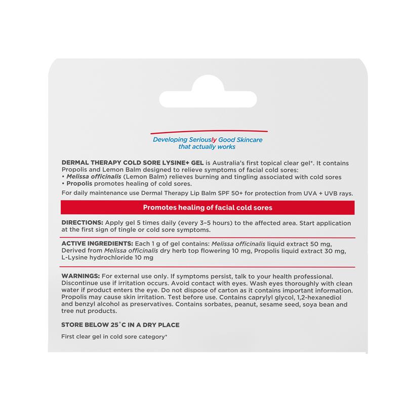Dermal Therapy Cold Sore Lysine+ Gel 5g