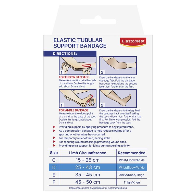 Elastoplast Elastic Tubular Support Bandage Size D Medium 25-43cm