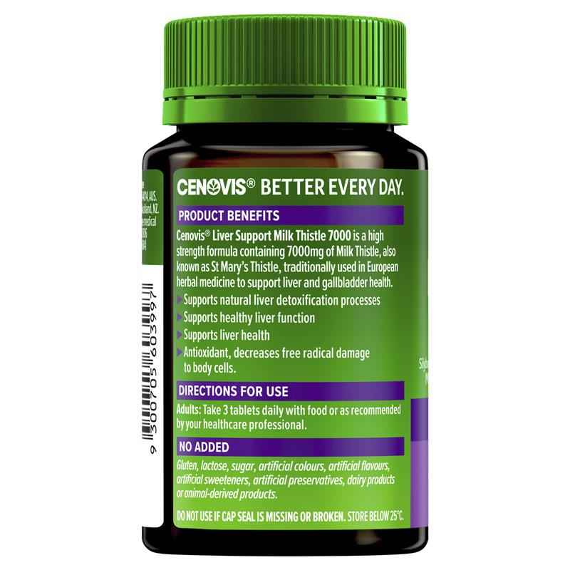 Cenovis Liver Support Milk Thistle 7000mg 75 Tablets