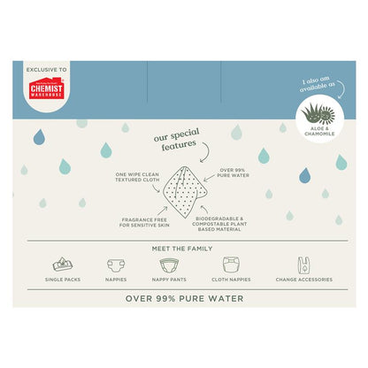 Tooshies Baby Wipes Pure Water 6 x 70 Pack