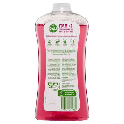 Dettol Foam Antibacterial Hand Wash Refill Rose and Cherry 900 ml