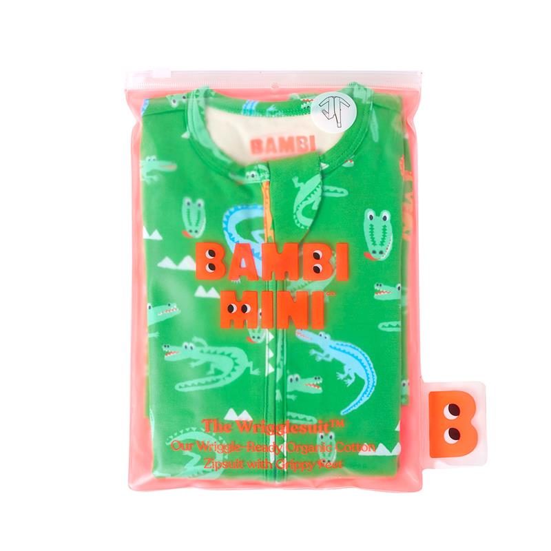 Bambi Mini Co. Wrigglesuit Boys Green Crocodile Rock 6-12 With Grippy Feet