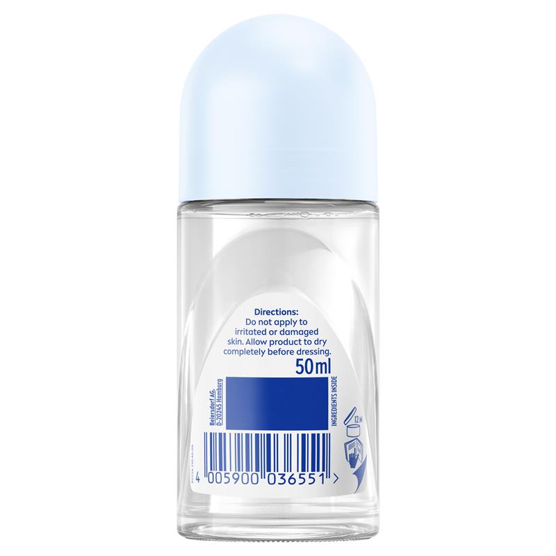 NIVEA Black & White Invisible Pure Roll On Deodorant 72H Protection 50ml