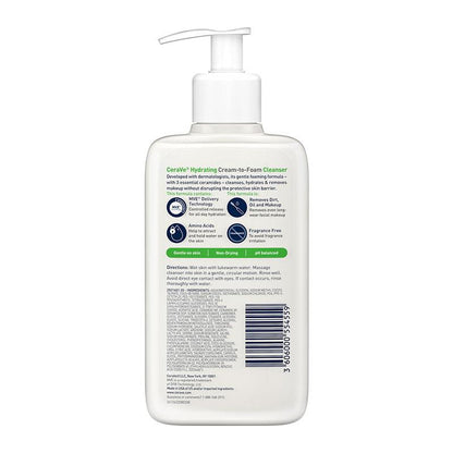 CeraVe Hydrating Cream To Foam Cleanser 236ml - GimmeNow