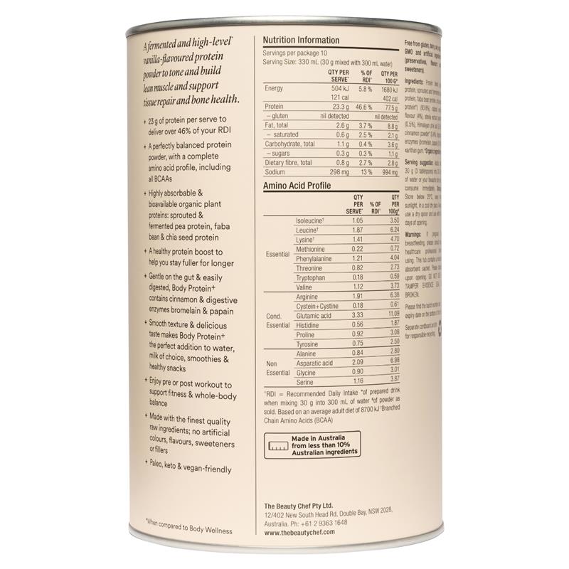 The Beauty Chef Body Protein+ Vanilla High-Level Protein Powder 300g