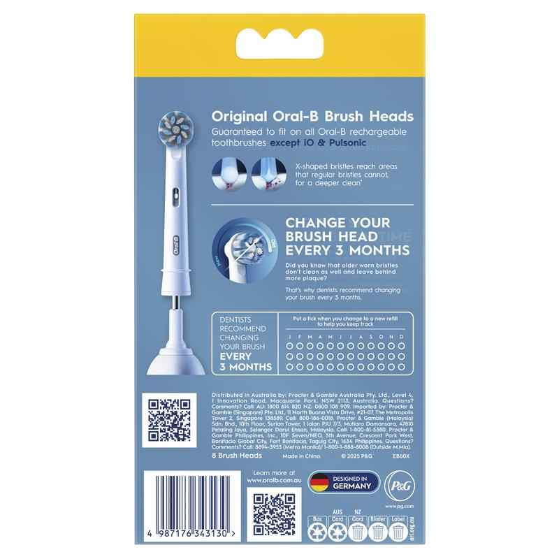 Oral B Power Toothbrush Sensitive Clean Refills 8 Pack