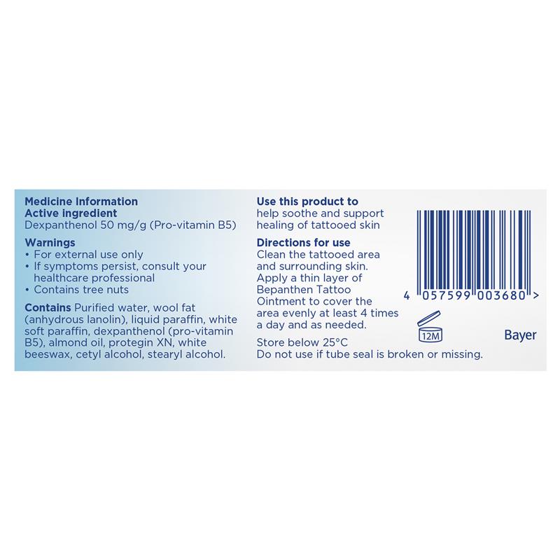 Bepanthen Tattoo Aftercare and Protection Ointment 50g