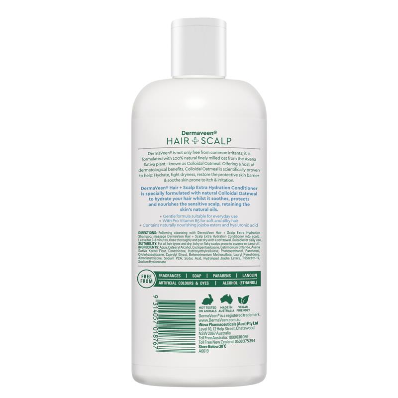 DermaVeen Hair + Scalp Extra Hydration Conditioner 500ml