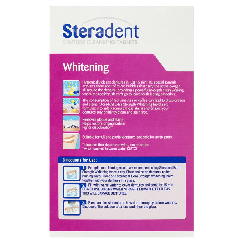 Steradent Extra Strength Denture Care Cleansing Tablets Whitening 48 pack