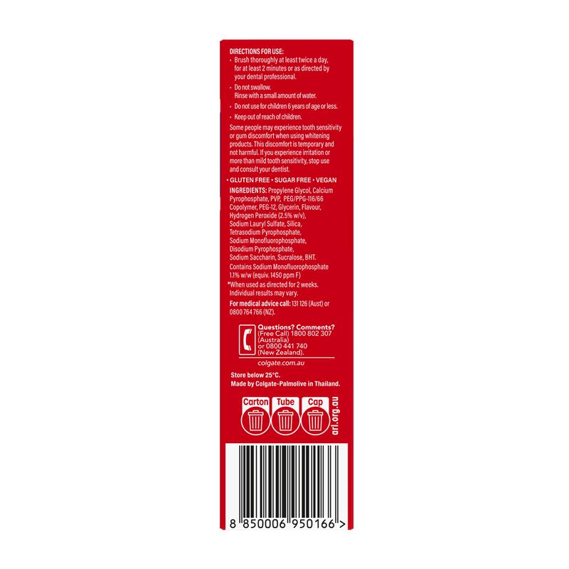 Colgate Toothpaste Optic White Luminous Enamel Strong 85g