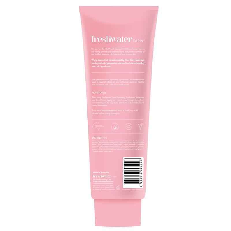 Freshwater Farm Hydrating Hyaluronic Hair Mask Rosewater 240ml